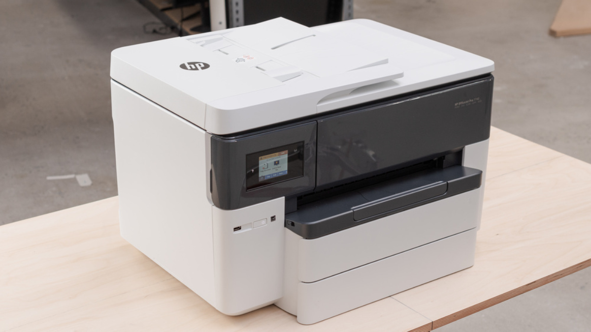 The HP OfficeJet Pro 7740 is an all-in-one inkjet printer that can print large 11" x 17" sheets